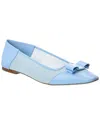 Ferragamo Mesh & Leather Flat In Blue