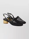 Ferragamo Mesh And Leather Slingback Sandals In Black