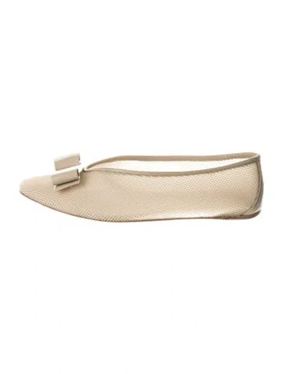 Pre-owned Ferragamo Mesh Ballet Flats In Neutral