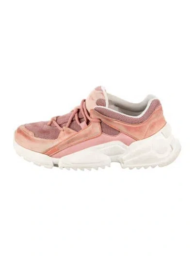 Pre-owned Ferragamo Mesh Mesh Accents Athletic Sneakers In Pink