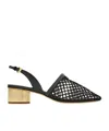 Ferragamo Mesh Open-heeled Shoes In Black
