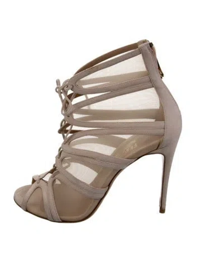 Pre-owned Ferragamo Mesh Pumps In Neutral