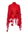 Ferragamo Flower-detailed Mesh Sweatshirt In Red