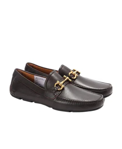 Ferragamo Metal Buckle Business Casual Shoes In Black
