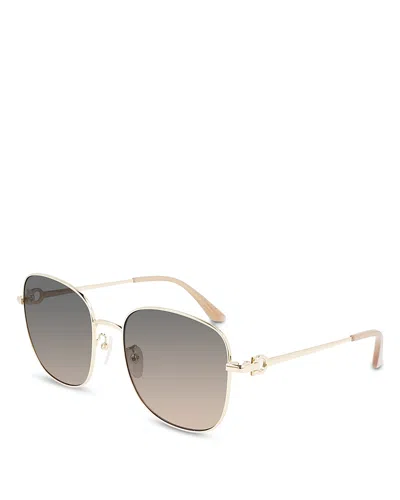 Ferragamo Metal Gancini Square Sunglasses, 60mm In Purple