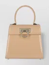 Ferragamo Metal Hardware Tote Bag With Shoulder Strap In Neutrals