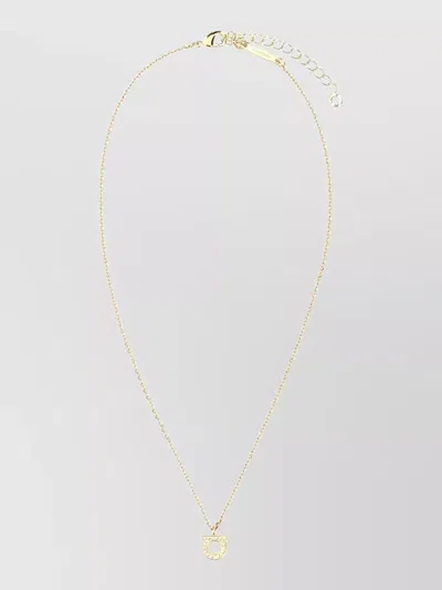 Ferragamo Metal Necklace Chain Link Pendant Design