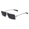 Ferragamo Prisma Metal Square Sunglasses In Grey