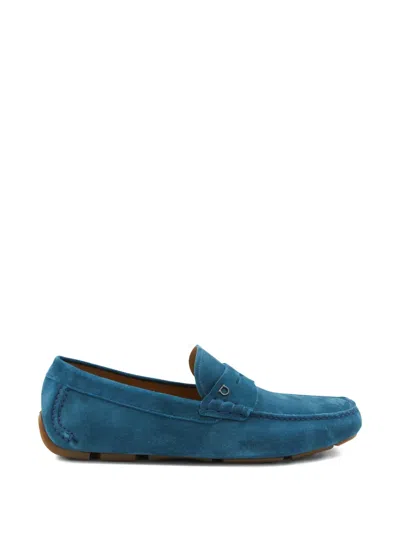 Ferragamo Almond Toe Slip-on Loafers In Blue