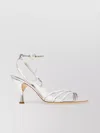 Ferragamo Metallic Chain Detail Kitten Heel Sandals