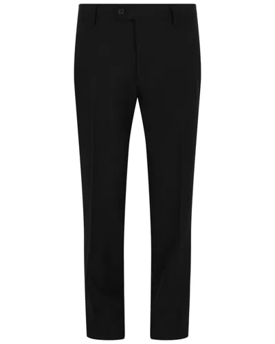 Ferragamo Metallic Striped Trouser In Black