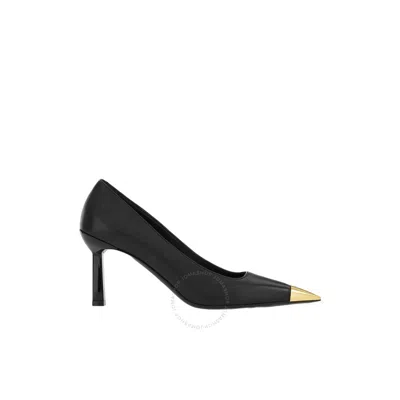 Ferragamo Metaltips Heel Pumps. In Black