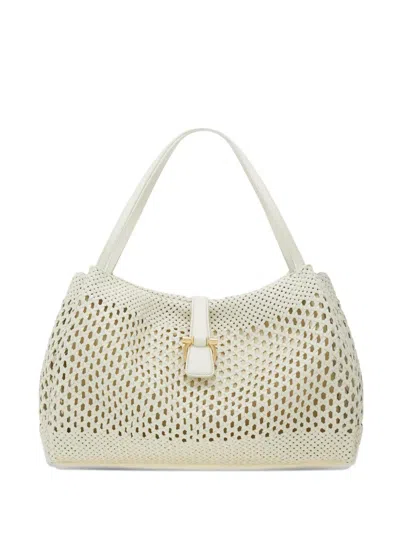 Ferragamo Mia Tote Bag (l) In Neutral