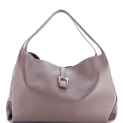 Ferragamo Mia Tote Leather Xl In Gold