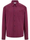 Ferragamo Micro-check Long-sleeve Shirt In Red