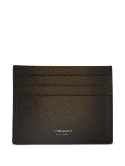 Ferragamo Micro Gancini Cardholder In Brown