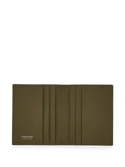 Ferragamo Micro Gancini Credit Card Holder In Brown