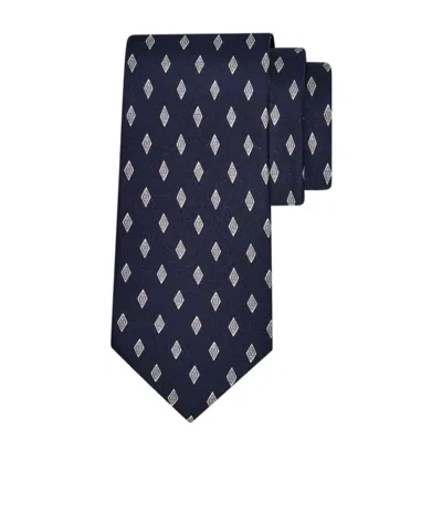 Ferragamo Micro Gancini Print Silk Tie In Blue