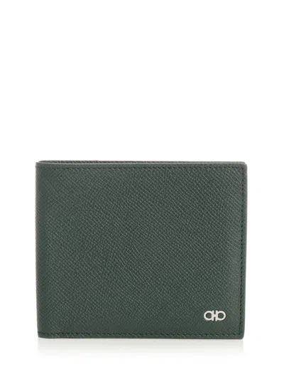 Ferragamo Micro Gancio Classic Wallet Wallets Green