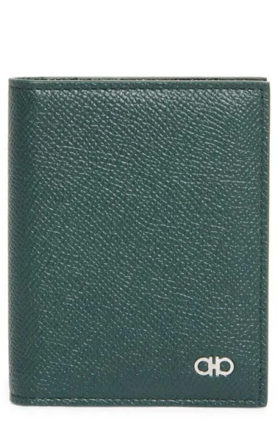 FERRAGAMO FERRAGAMO MICRO GANCIO LEATHER BIFOLD WALLET