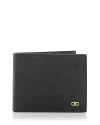 Ferragamo Micro Gancio Leather Bifold Wallet In Nero