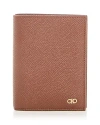 Ferragamo Micro Gancio Leather Bifold Wallet In New Cognac