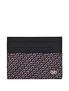 Ferragamo Gancio Print Textured Leather Card Case In Multi
