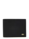 Ferragamo Micro Gancio Leather Bifold Wallet In Black