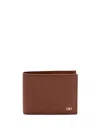 Ferragamo Brown Card Holder With Metal Gancini Detail In Hammered Leather Man In Brown