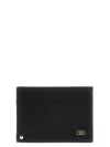 Ferragamo Gancini Textured Slide Cardholder In Black