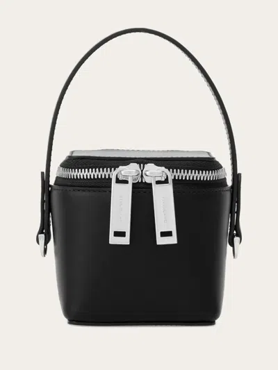 Ferragamo Micro Leather Mini Bag In Black