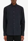 Ferragamo Textured-finish Shirt In Black