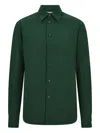 Ferragamo Micro-patterned Shirt In Green