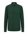 Ferragamo Micro-patterned Shirt In Green
