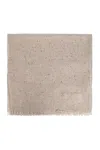 Ferragamo Micro Sequins Stole Scarf In Neutrals
