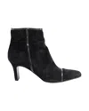 Ferragamo Mid Heel Ankle Boots In Black Suede In Black