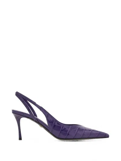 Ferragamo Mid Heel Slingback In Purple