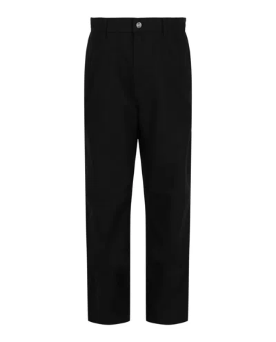 Ferragamo Mid Rise Straight Leg Chino Pants In Black