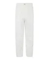 Ferragamo Mid-rise Straight Leg Pants With Flap Pockets In White
