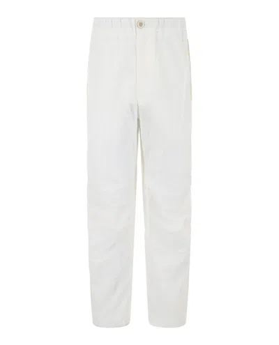 Ferragamo Mid-rise Straight Leg Pants With Flap Pockets In White