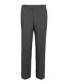 Ferragamo Mid-rise Wool Pleated Trousers With Classic Straight Leg In Gray