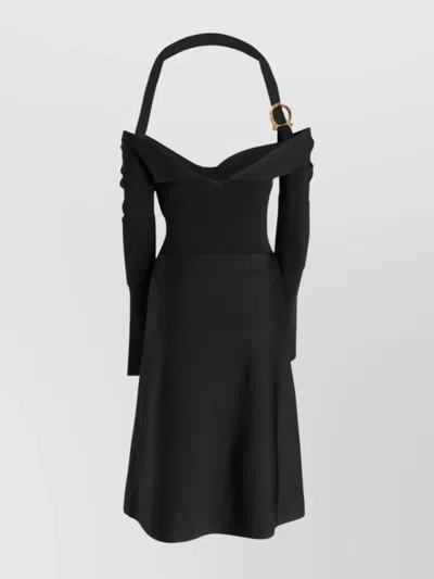 Ferragamo Midi Dress Viscose Flared Skirt