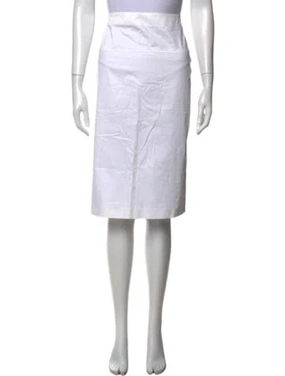 Pre-owned Ferragamo Midi Length Skirt In White