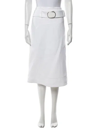 Pre-owned Ferragamo Midi Length Skirt In White