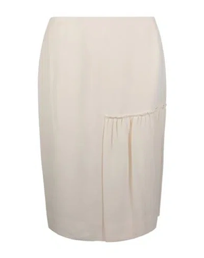 Ferragamo Midi Silk Skirt Woman Midi Skirt Beige Size 10 Silk
