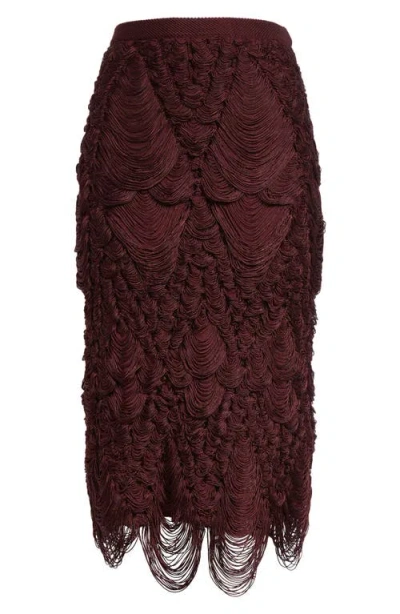 Ferragamo Midi Skirt In Bordeaux