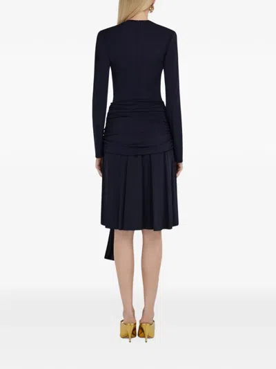 Ferragamo Midi Wrap Dress In Blue