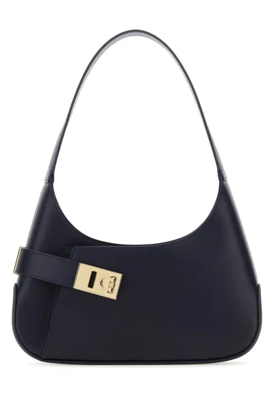 Ferragamo Salvatore  Woman Midnight Blue Leather Shoulder Bag