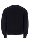 Ferragamo Studded Mock-neck Knitted Jumper In Midnight