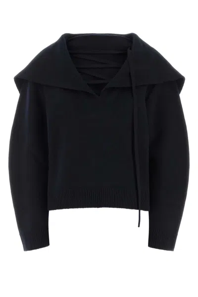 Ferragamo Midnight Wool Sweater For Women In Blue